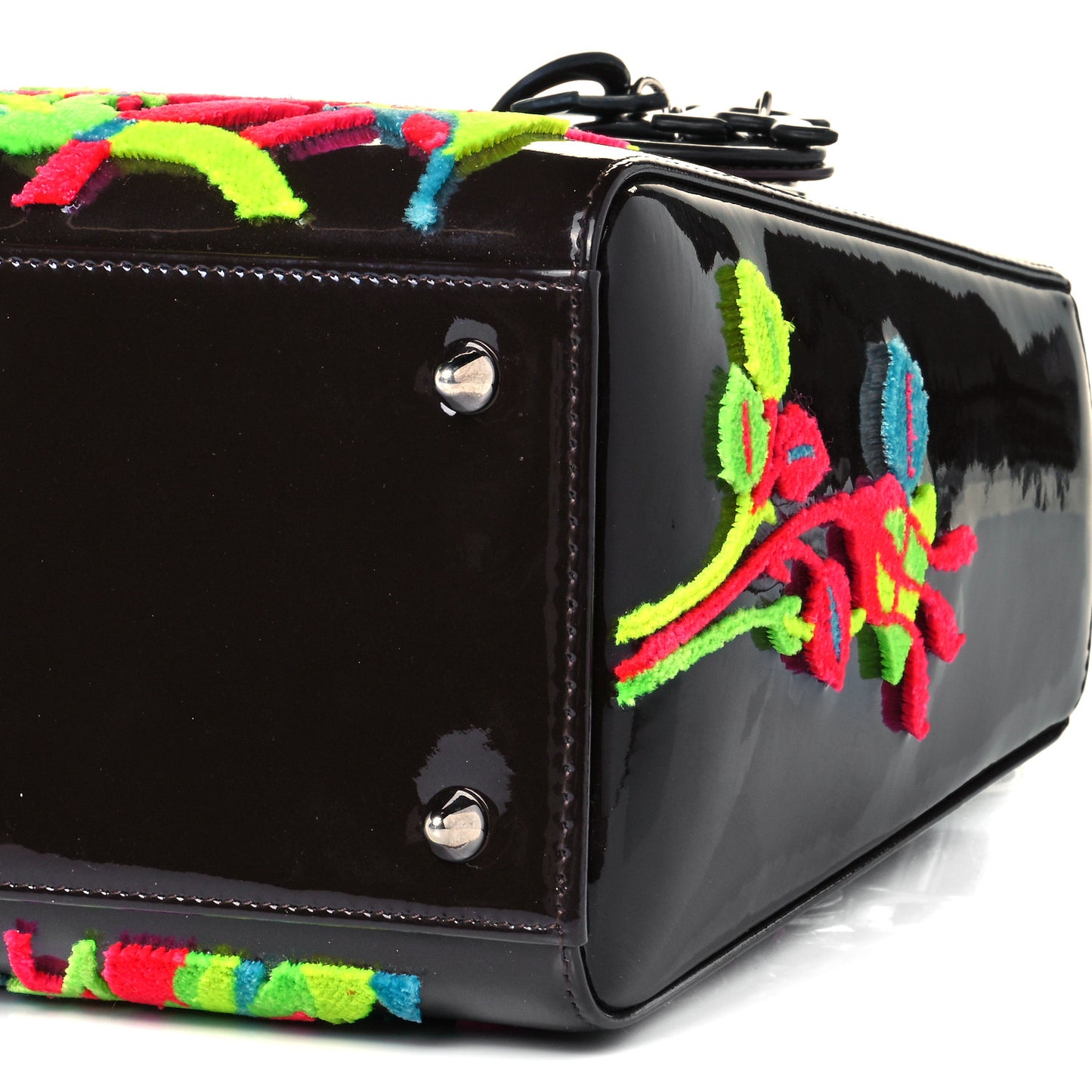Patent Calfskin Medium Burcak Bingol Of Turkey Lady Dior Art Black Multicolor