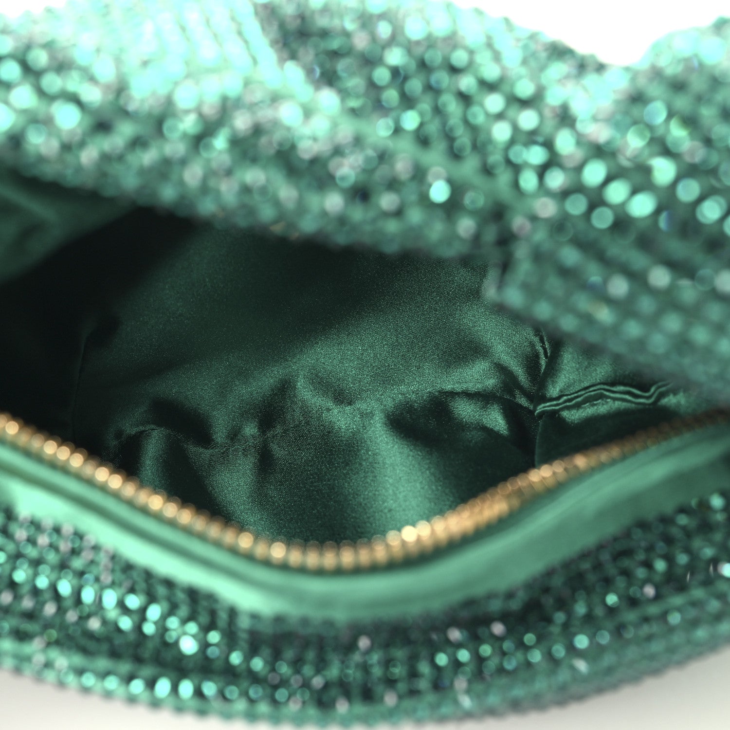 Bottega Veneta Crystal Embellished Satin Mini Hotfix Jodie Emerald 5 of 10