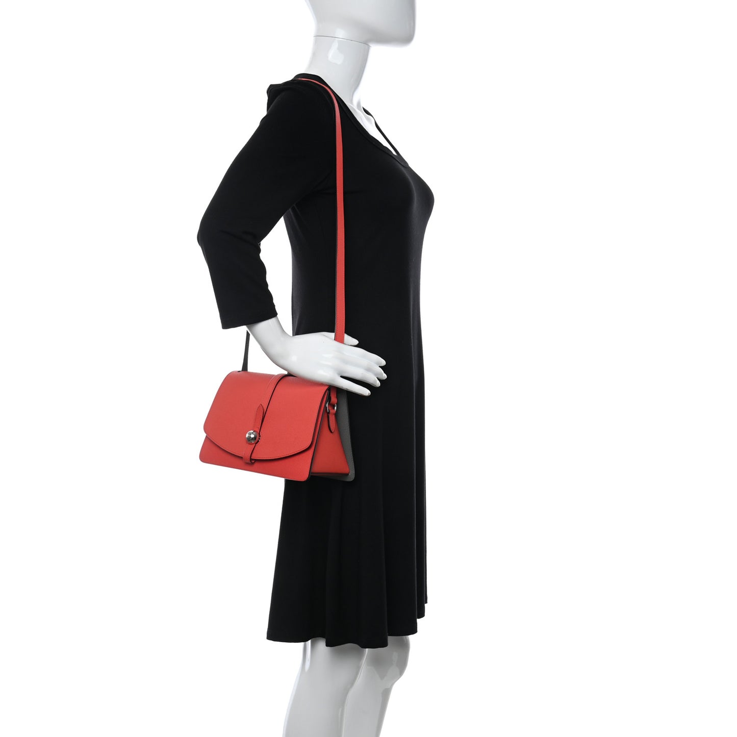 Carat Calfskin Madeleine Bag Coral Zinc