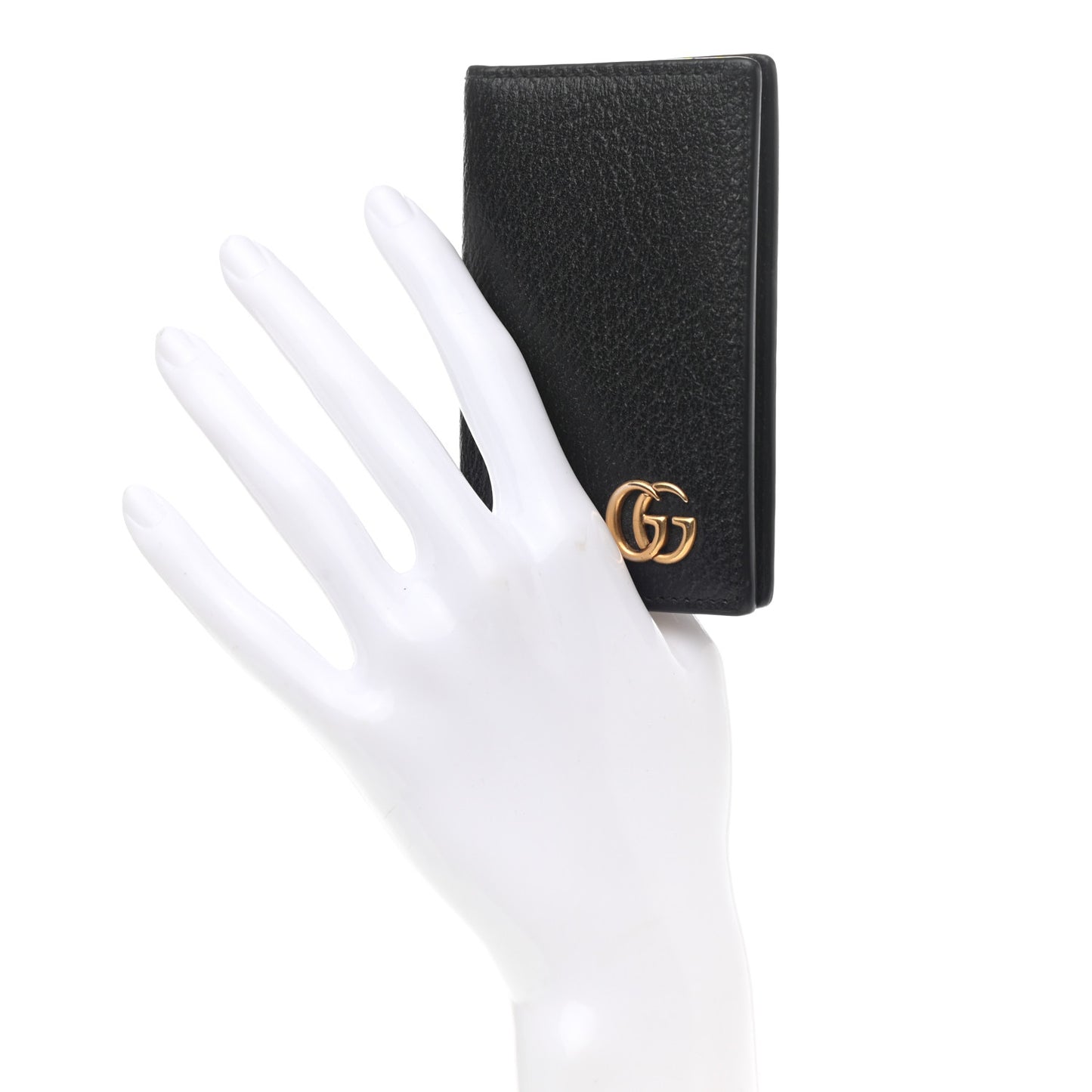 Calfskin Boar Effect GG Marmont Card Case Black