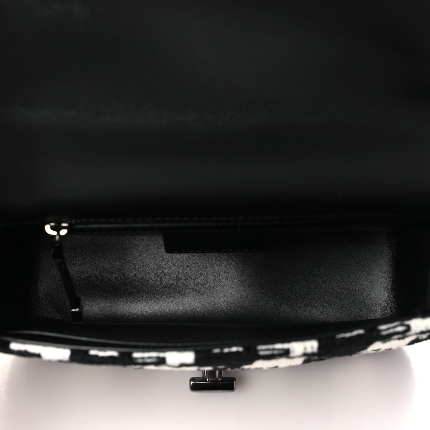 Tweed Macro Houndstooth Small Caro Bag Black White
