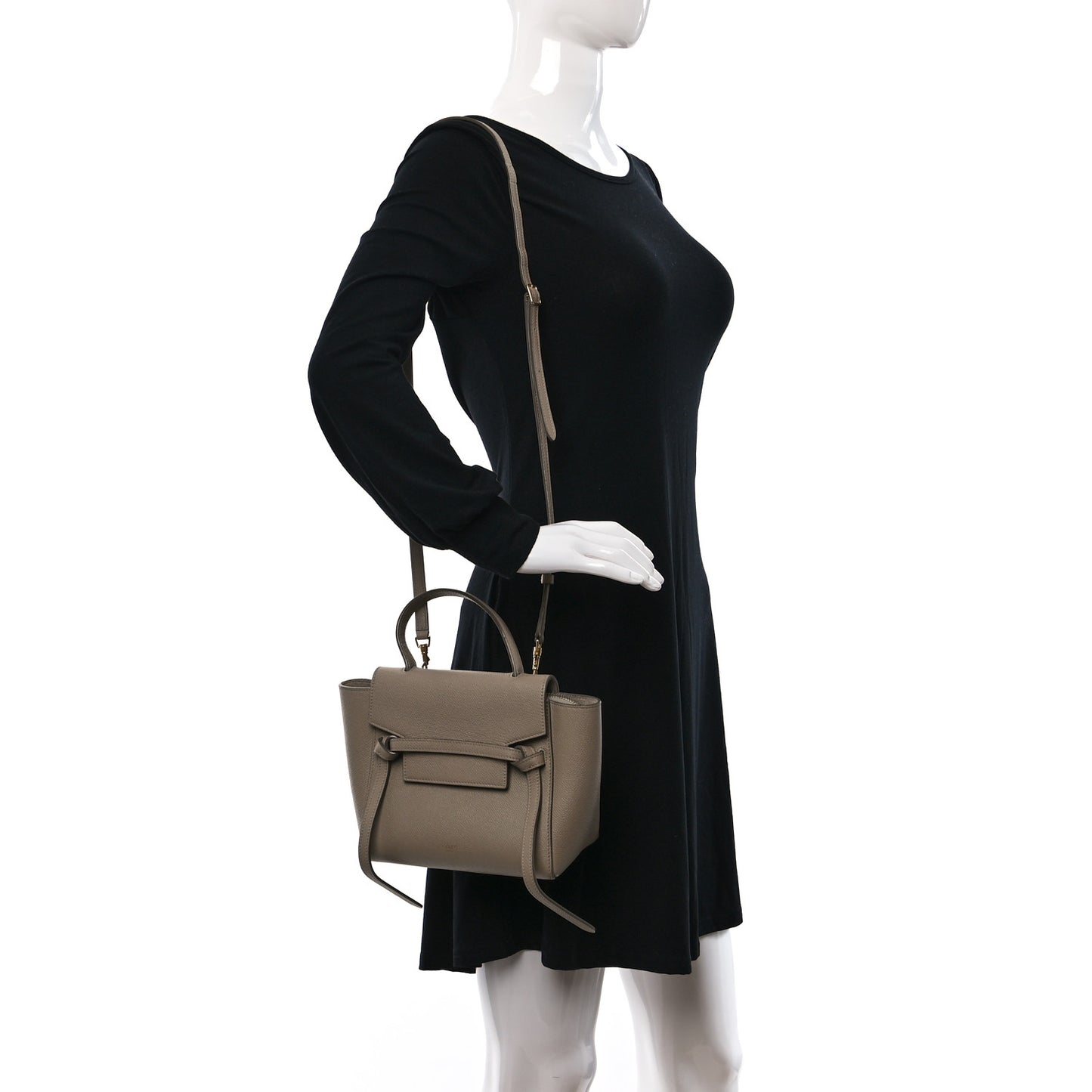 Grained Calfskin Nano Belt Bag Light Taupe