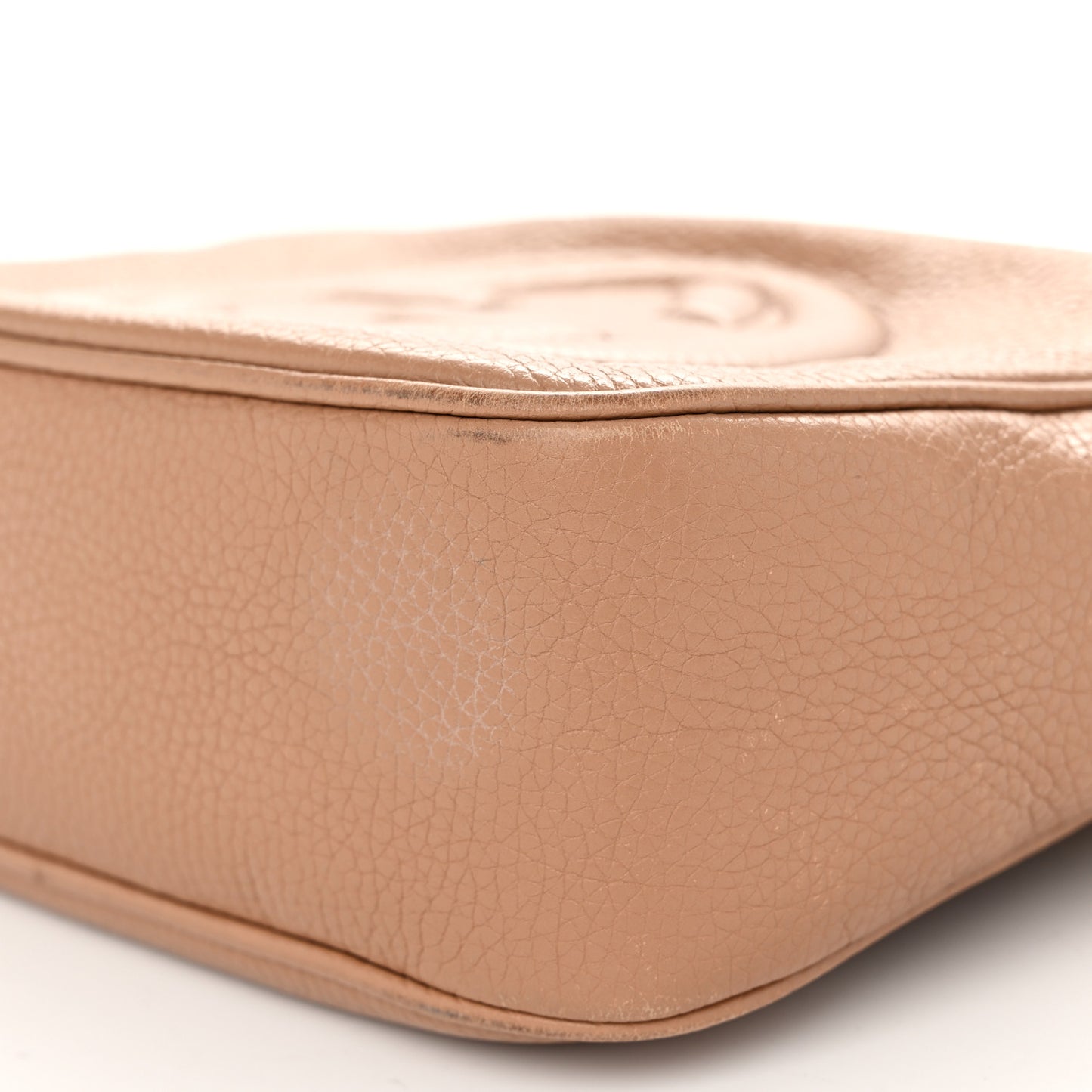 Pebbled Calfskin Small Soho Disco Bag Camelia