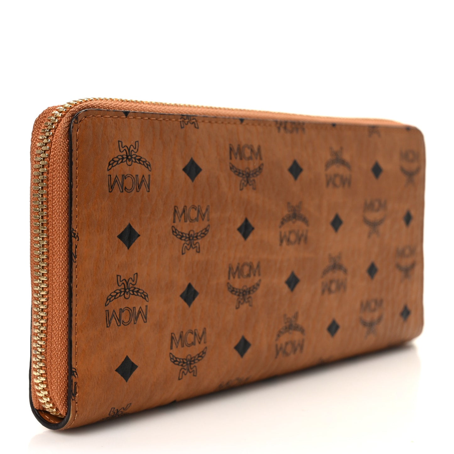 Visetos Large Zip Around Wallet Cognac