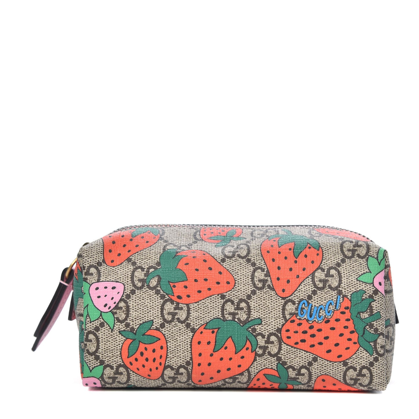 GG Supreme Monogram Strawberry Cosmetic Case