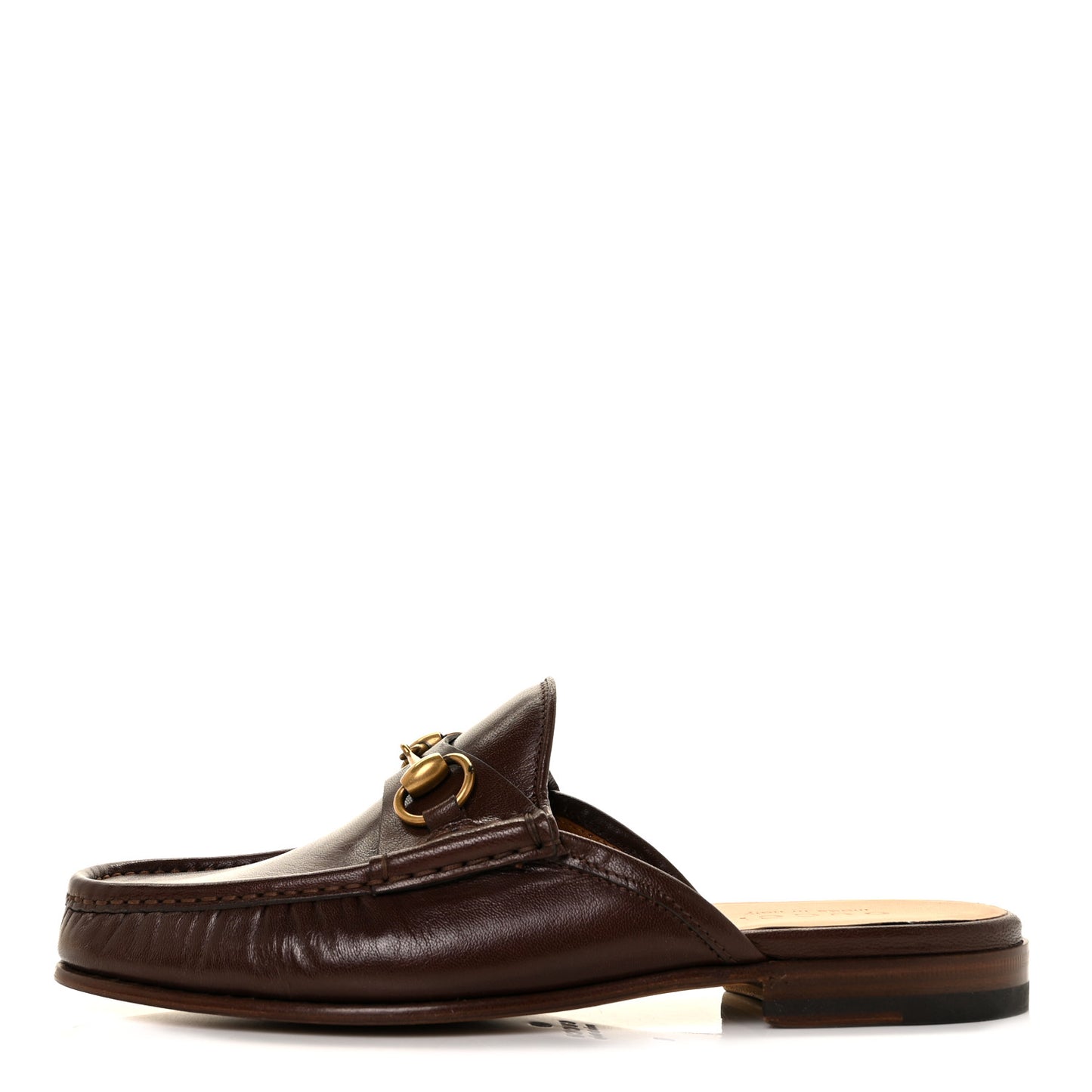 Goatskin Mens Horsebit Slippers 6 Brown