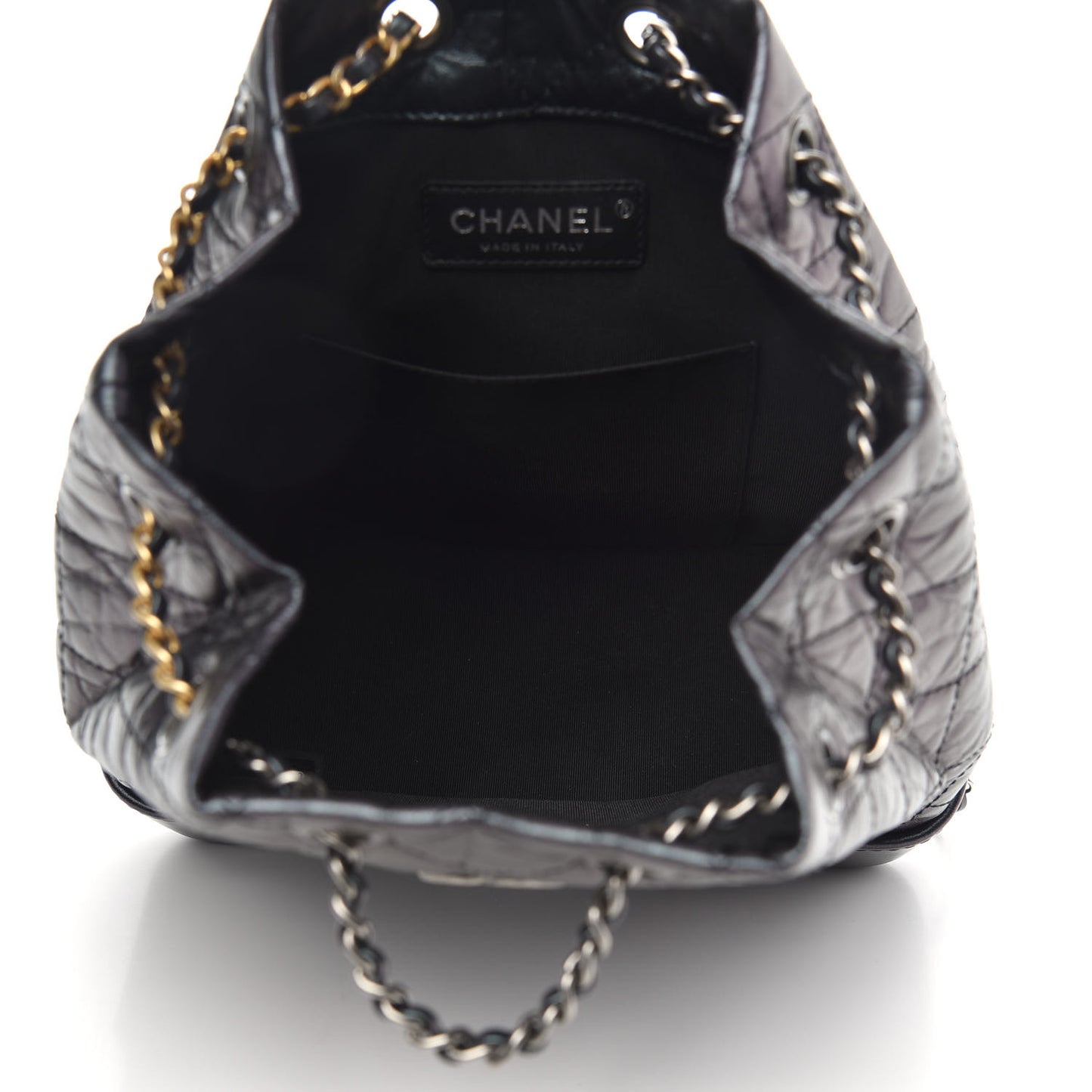 Aged Calfskin Quilted Small Gabrielle Backpack Black