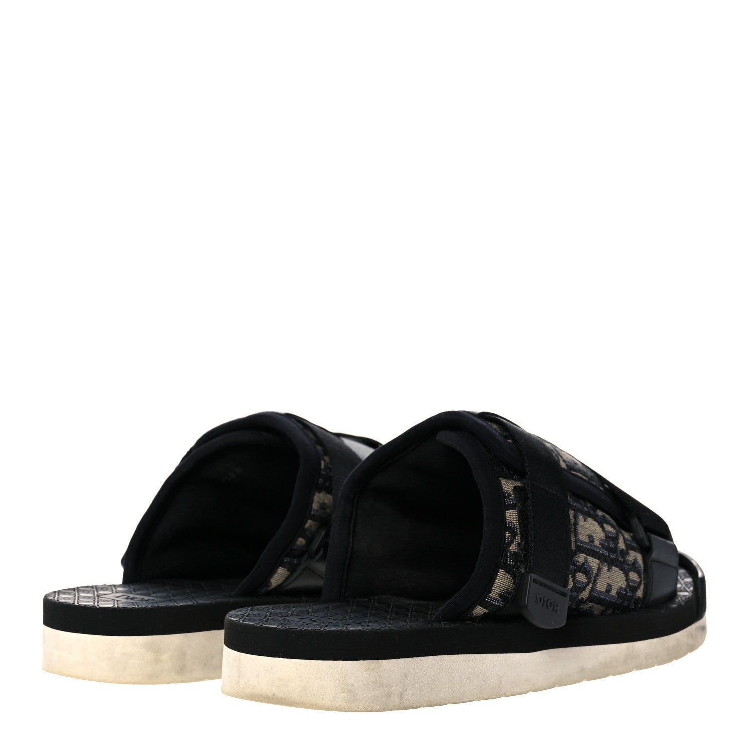 Christian Dior Oblique Jacquard Mens Alpha Sandals 39 Beige Black 4 of 14