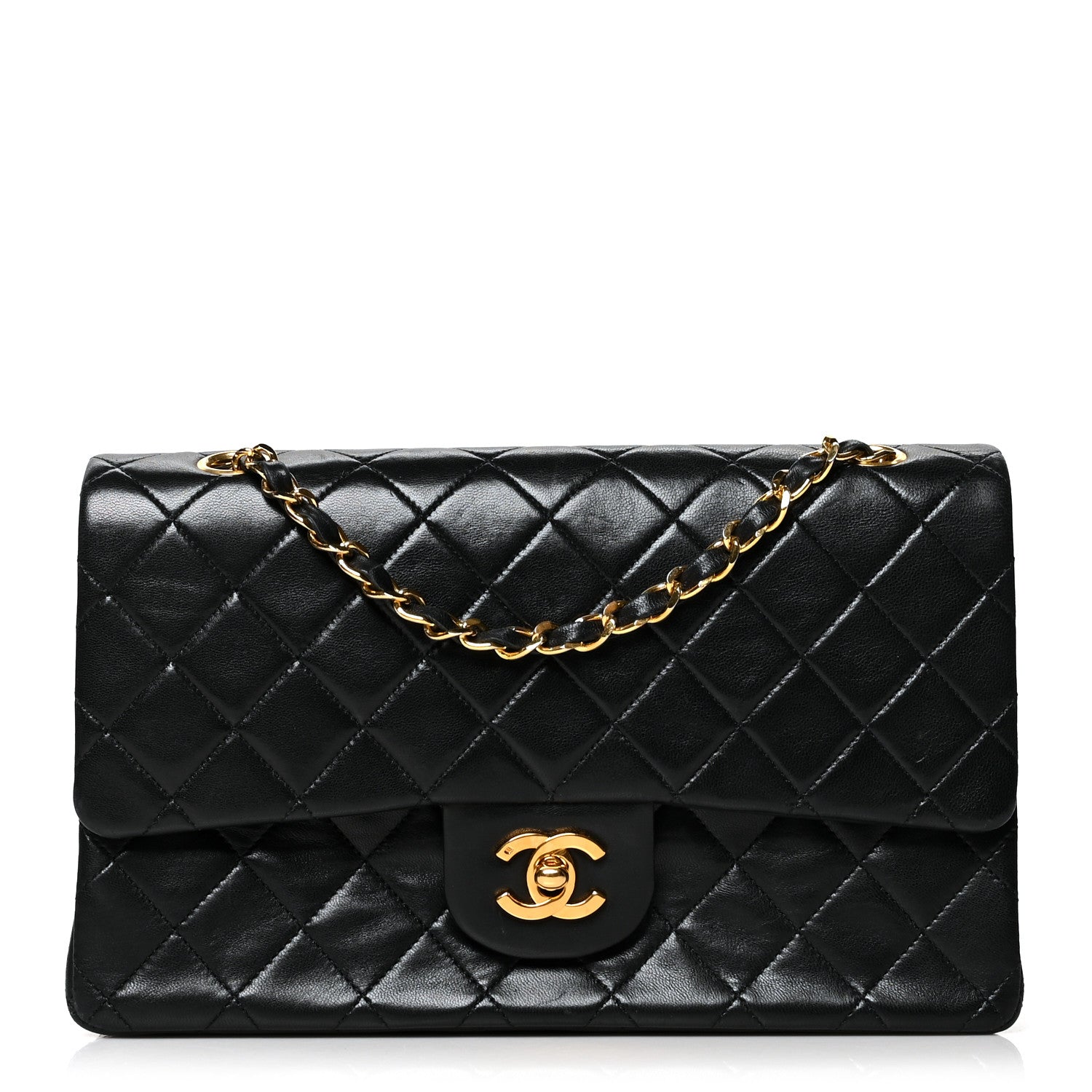 Chanel Lambskin Quilted Medium Double Flap Black 1 of 11