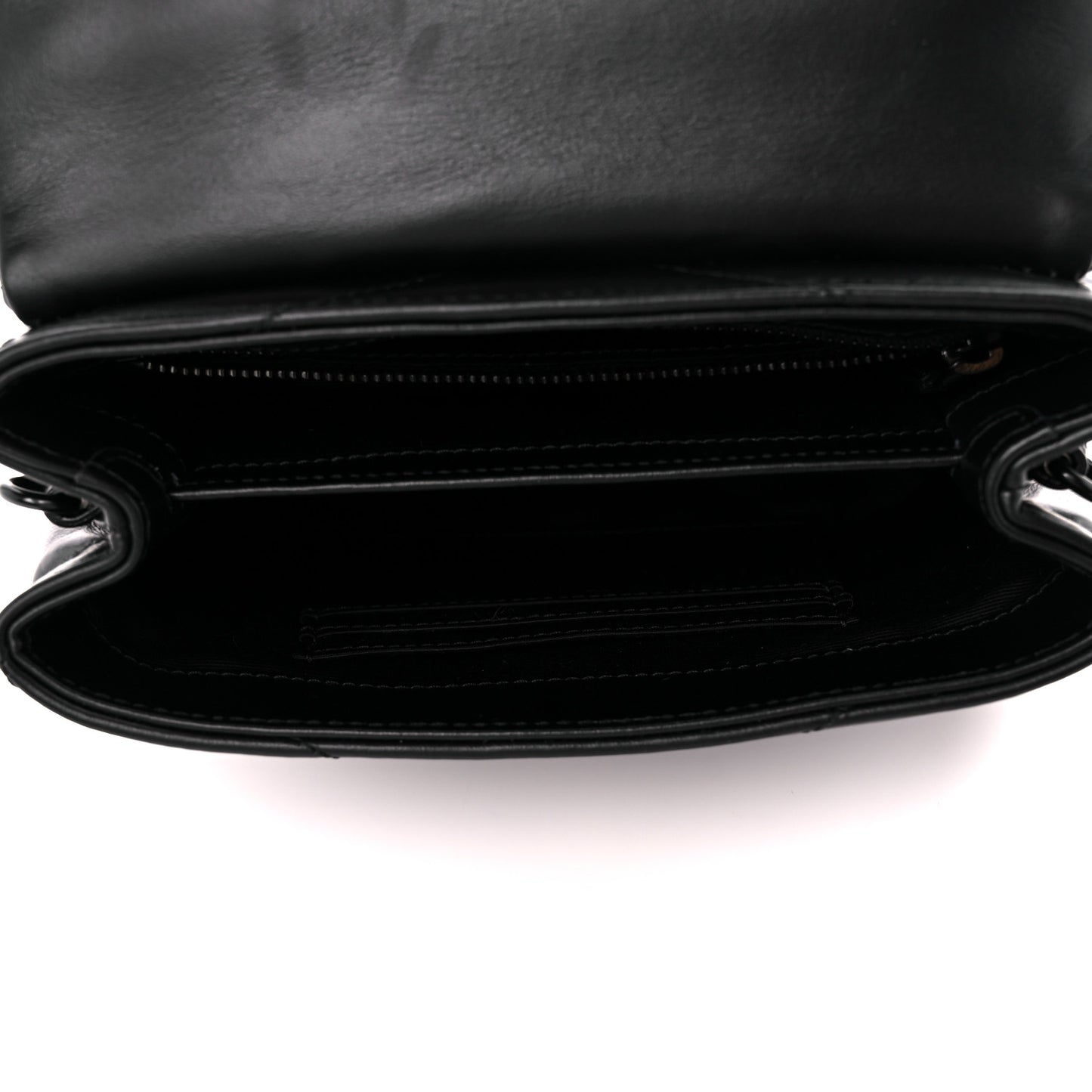 Calfskin Y Quilted Monogram Monochrome Toy Loulou Crossbody Bag Black
