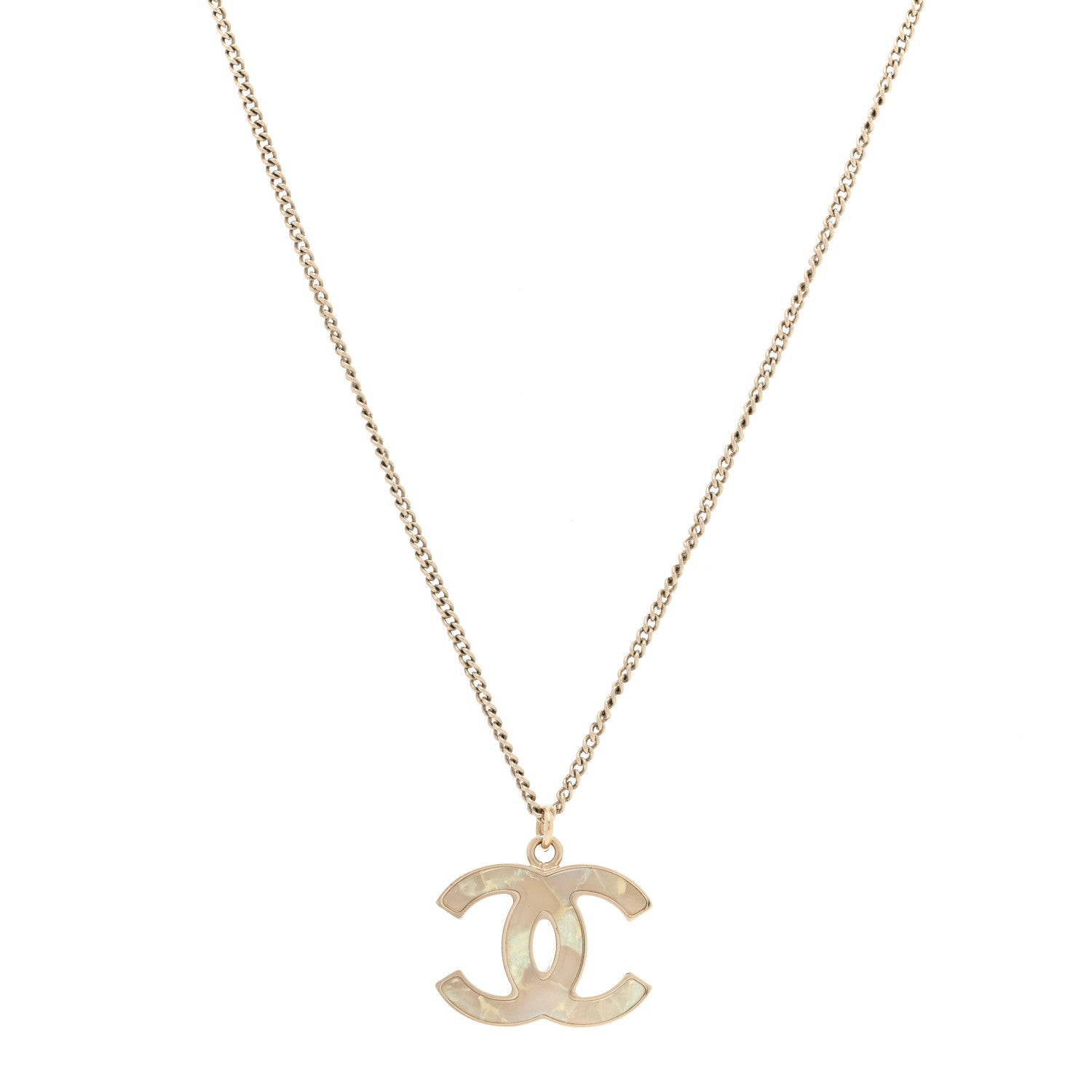 Chanel Resin CC Necklace Gold 1 of 5