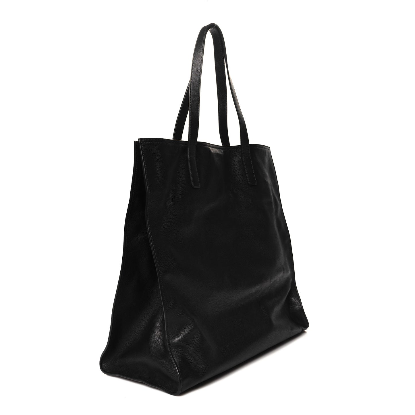 Saffiano Lux Cuir Tote Black