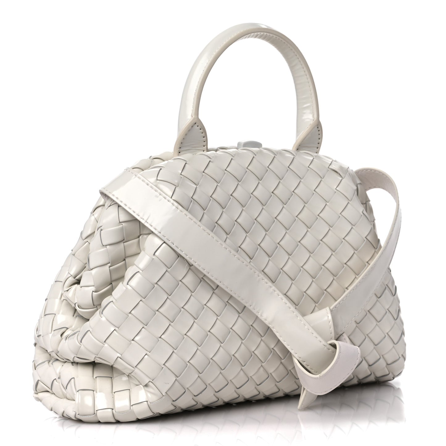 Nappa Intrecciato Small Handle Bag Chalk