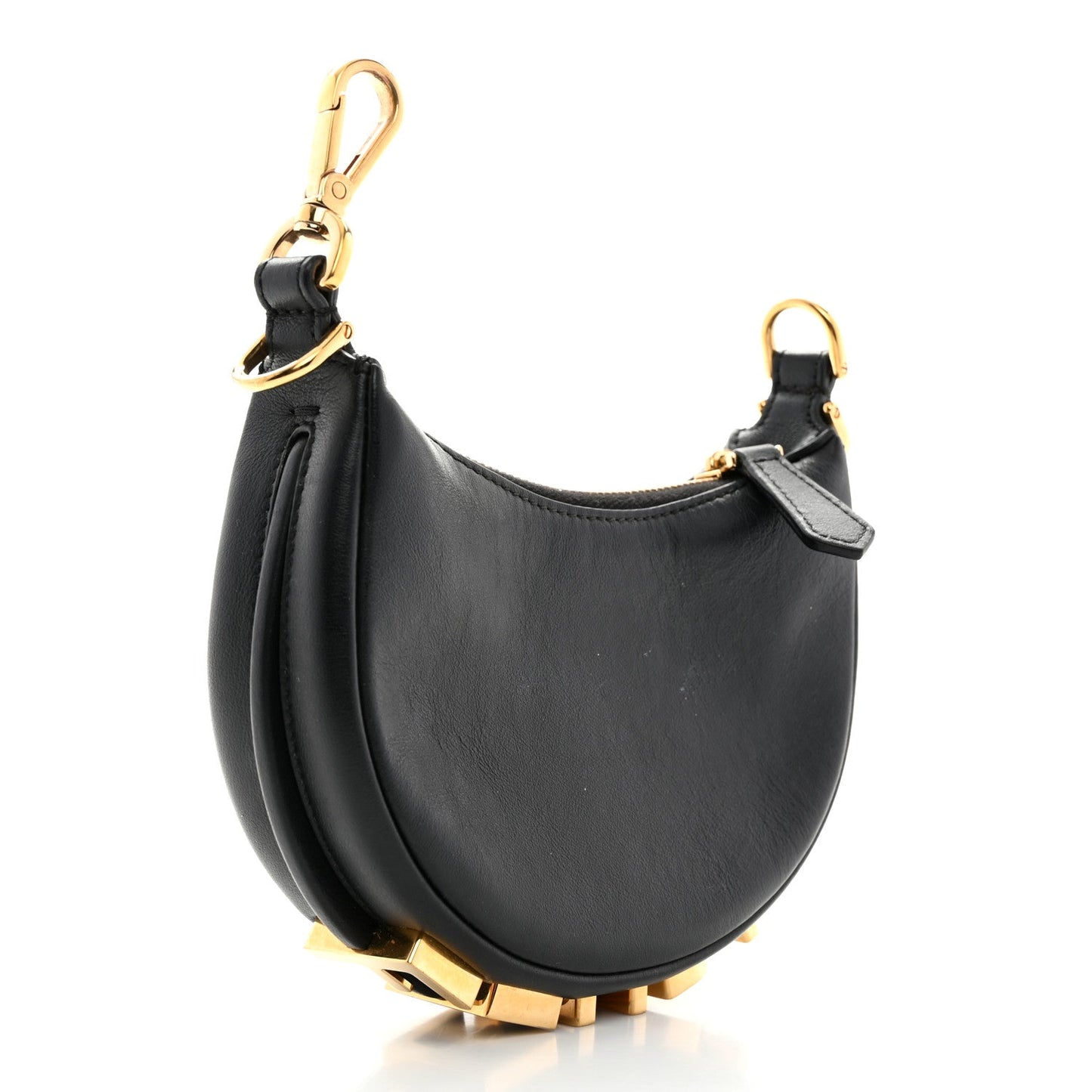 Vitello Grace Matte Nano Fendigraphy Hobo Charm Black