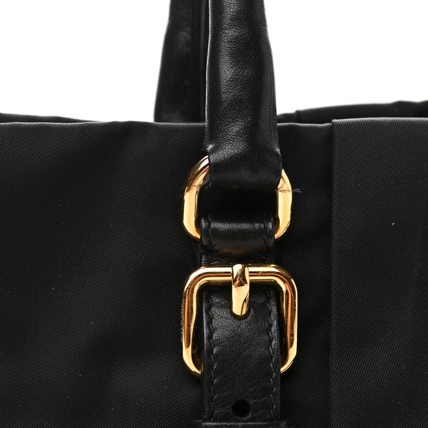 Tessuto Nylon Soft Calfskin Tote Black