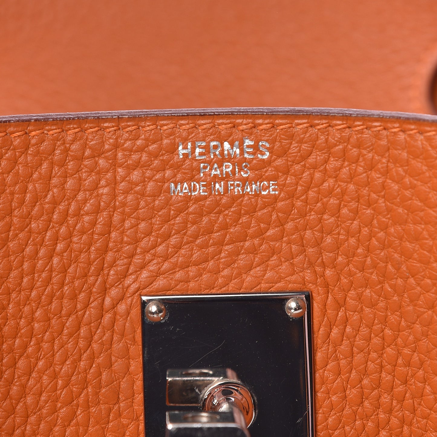 Taurillon Clemence JPG Birkin 42 Orange