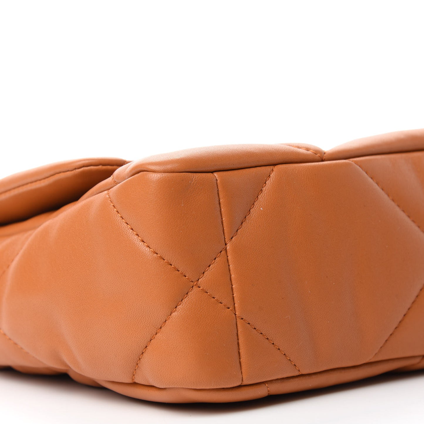 Lambskin Quilted Medium Chanel 19 Flap Light Brown