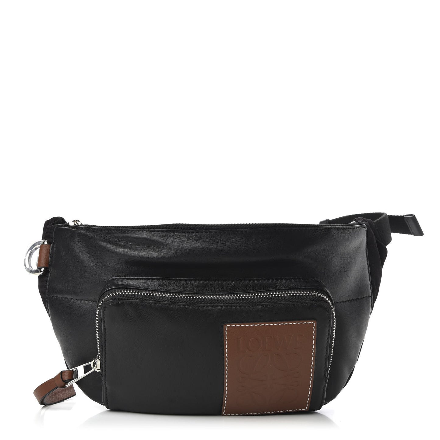 Calfskin Nylon Belt Bag Black