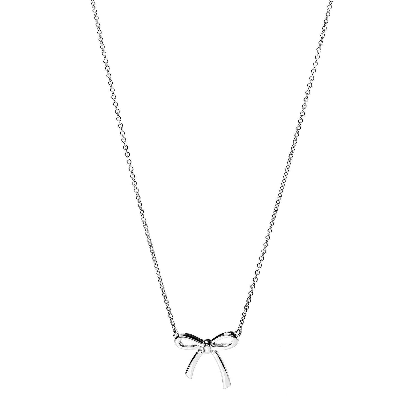 Sterling Silver Small Bow Pendant Necklace
