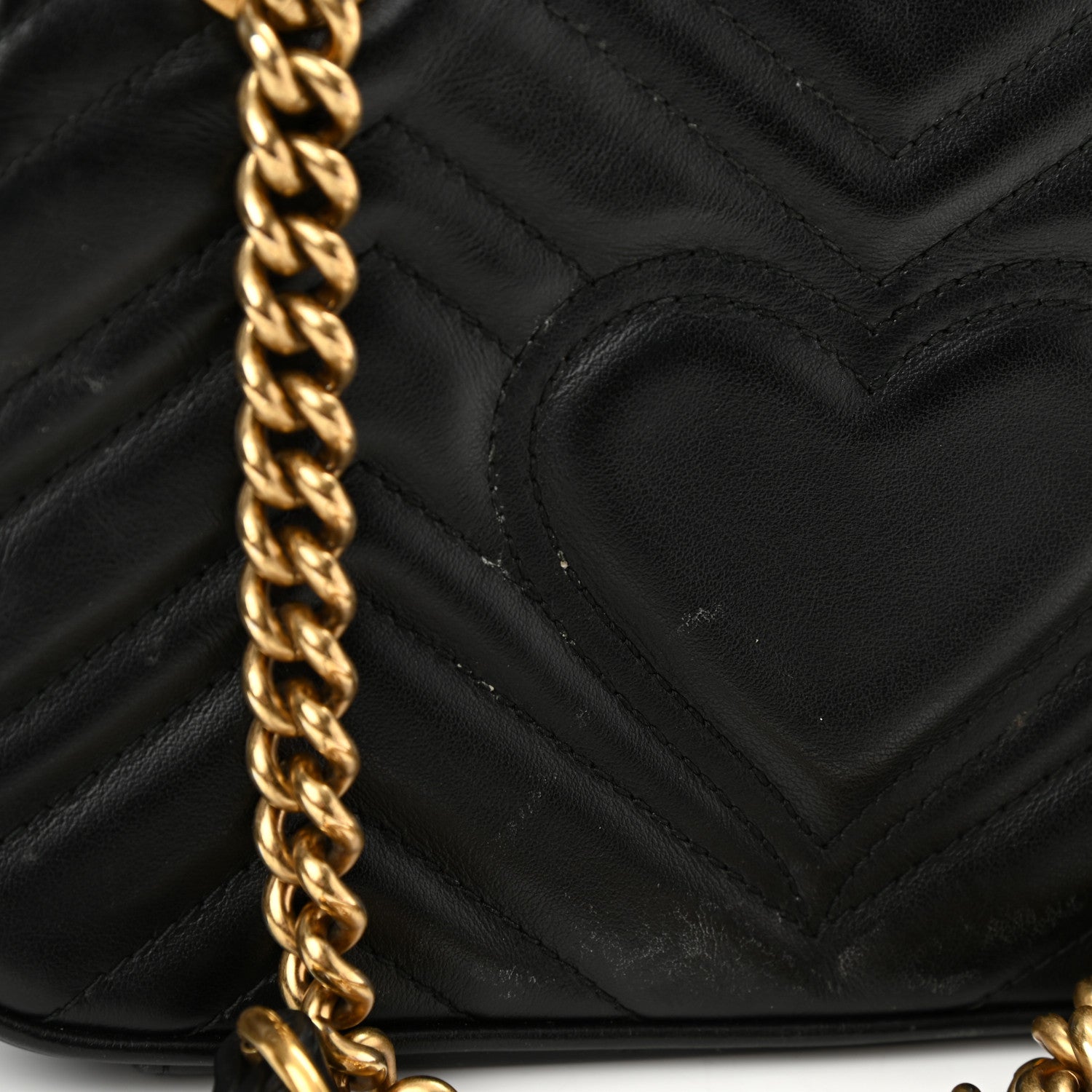 Gucci Calfskin Matelasse Mini GG Marmont Shoulder Bag Black 14 of 15