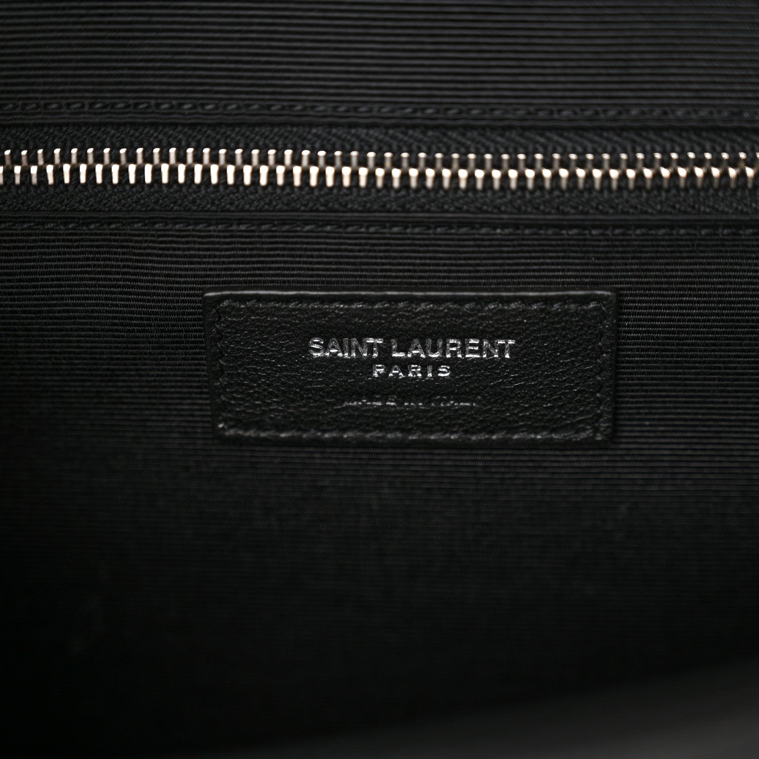 Saint Laurent Grain De Poudre Matelasse Chevron Large Monogram Satchel Black 7 of 10