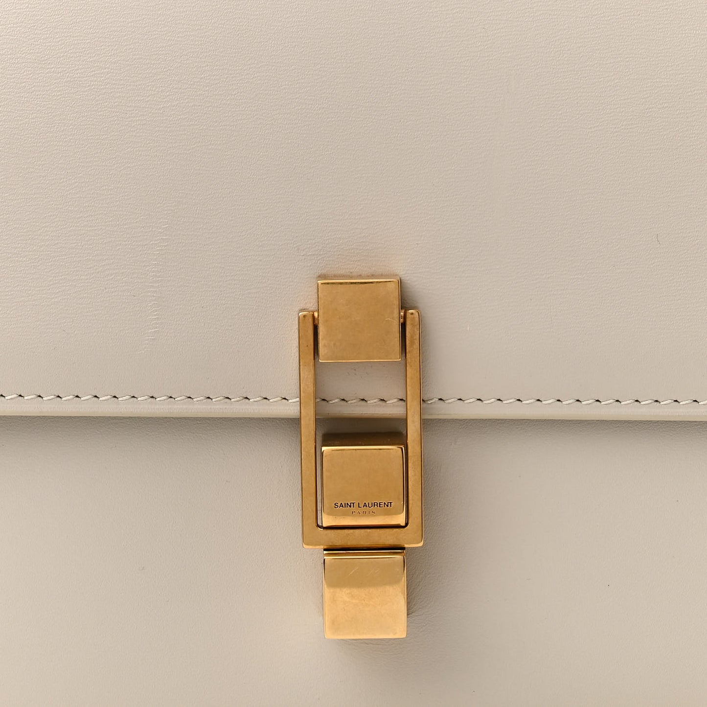 Smooth Calfskin Carre Satchel Crema Soft