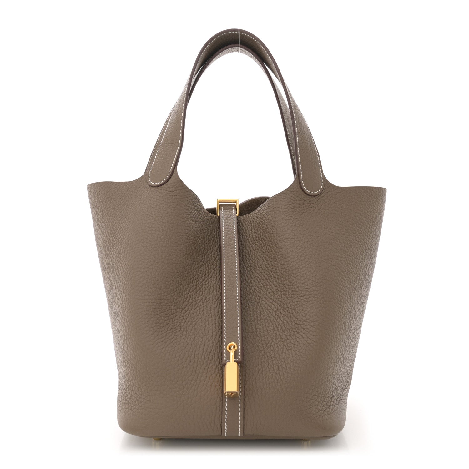 Hermes Taurillon Clemence Picotin Lock 22 MM Etoupe 1 of 10