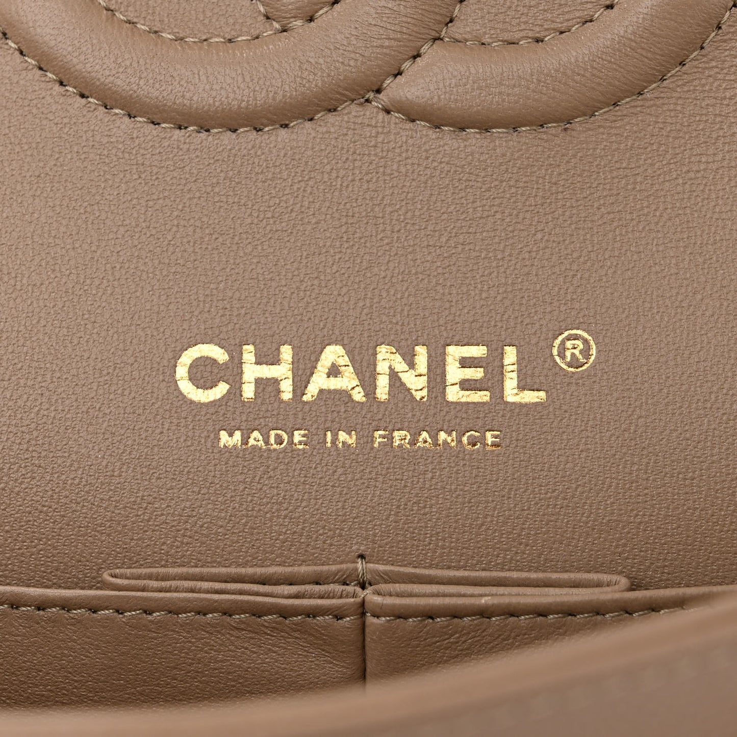 Caviar Quilted Medium Double Flap Dark Beige