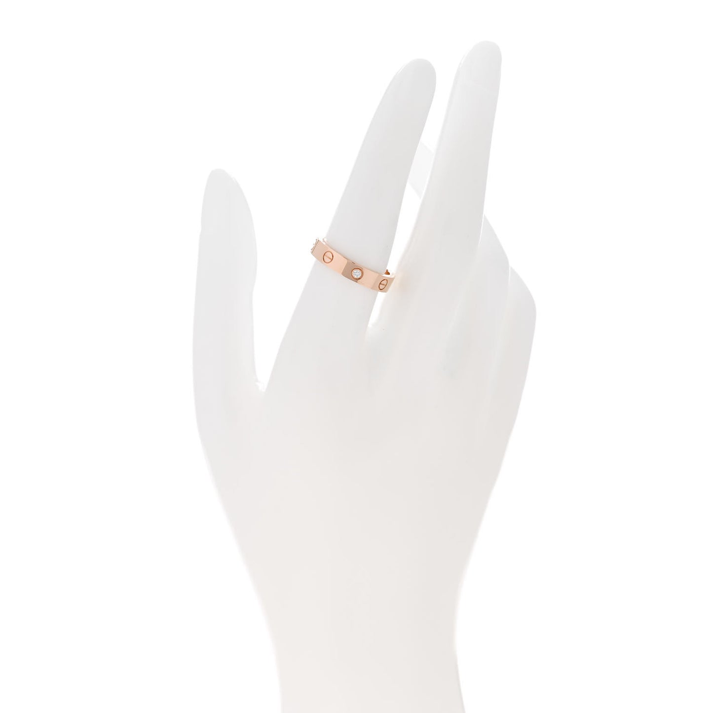 18K Pink Gold Diamond 4mm LOVE Wedding Band Ring 55 7.25