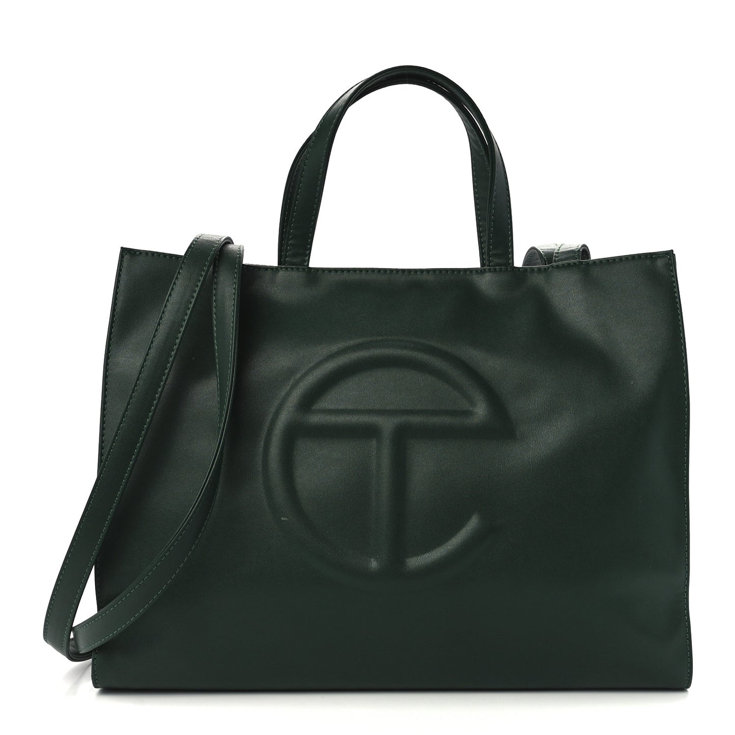 Vegan Leather Medium Shopping Bag Dark Olive