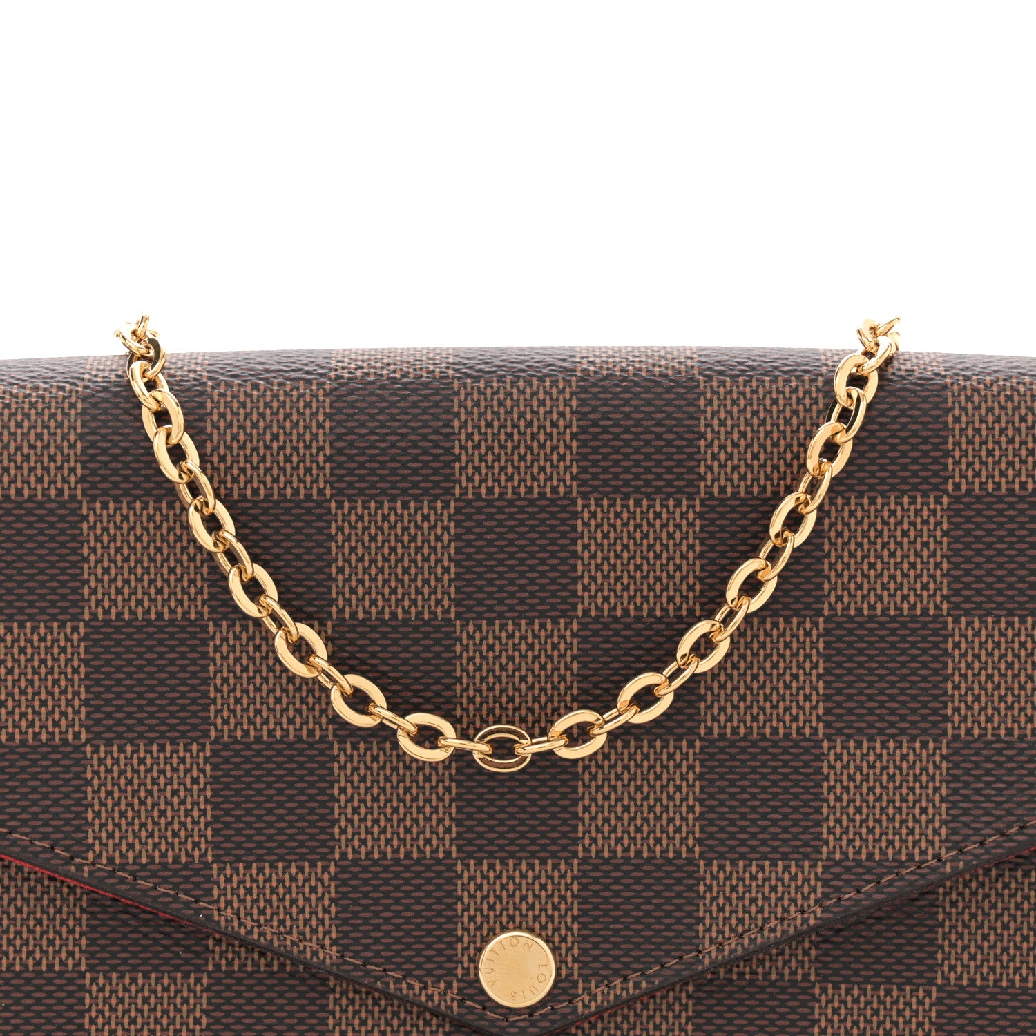 Louis Vuitton Damier Ebene Pochette Felicie Chain Wallet 8 of 10