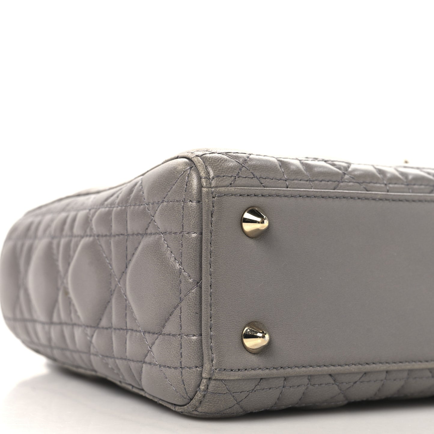 Lambskin Cannage Small Lucky Badges My Lady Dior Grey