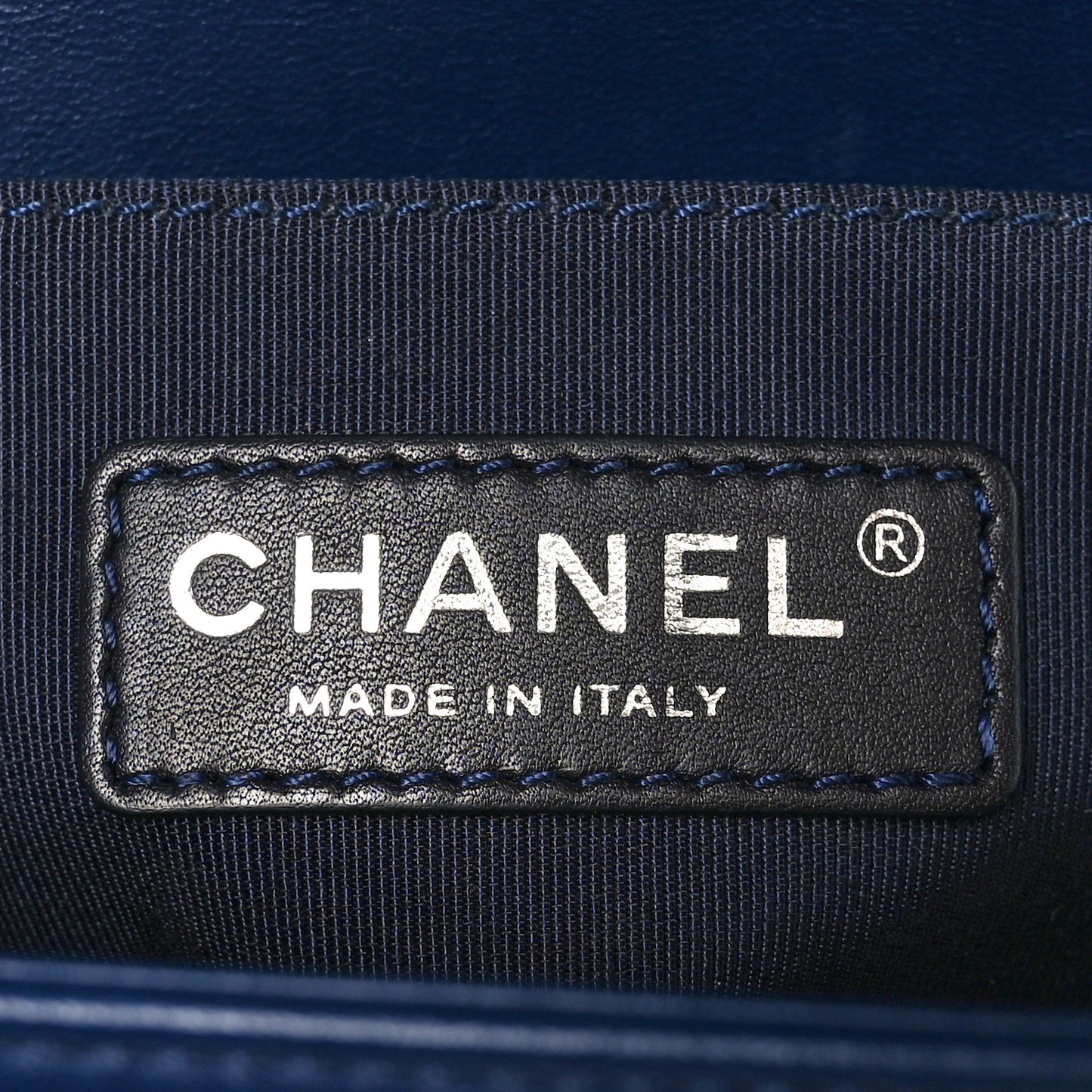 Lambskin Quilted Medium Boy Flap Dark Navy