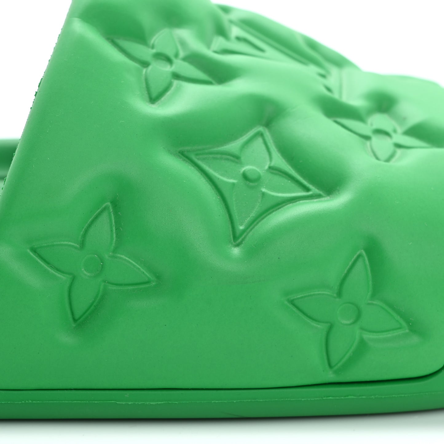 Rubber Embossed Monogram Mens Waterfront Mules 10 Green