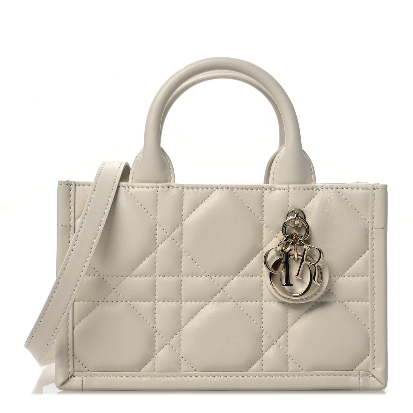Calfskin Macrocannage Mini Book Tote Latte