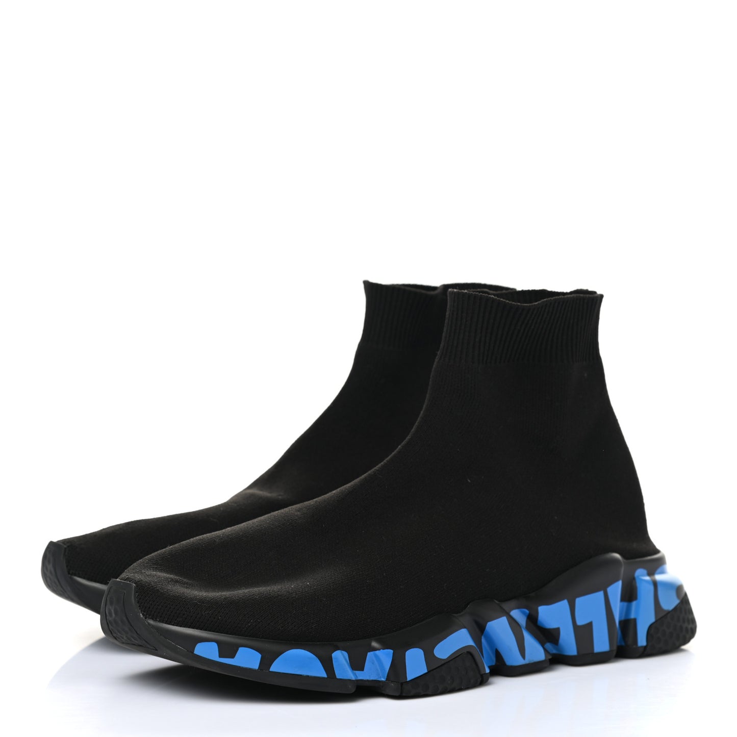Neoprene Knit Mens Speed Graffiti Sneakers 41 Black Blue