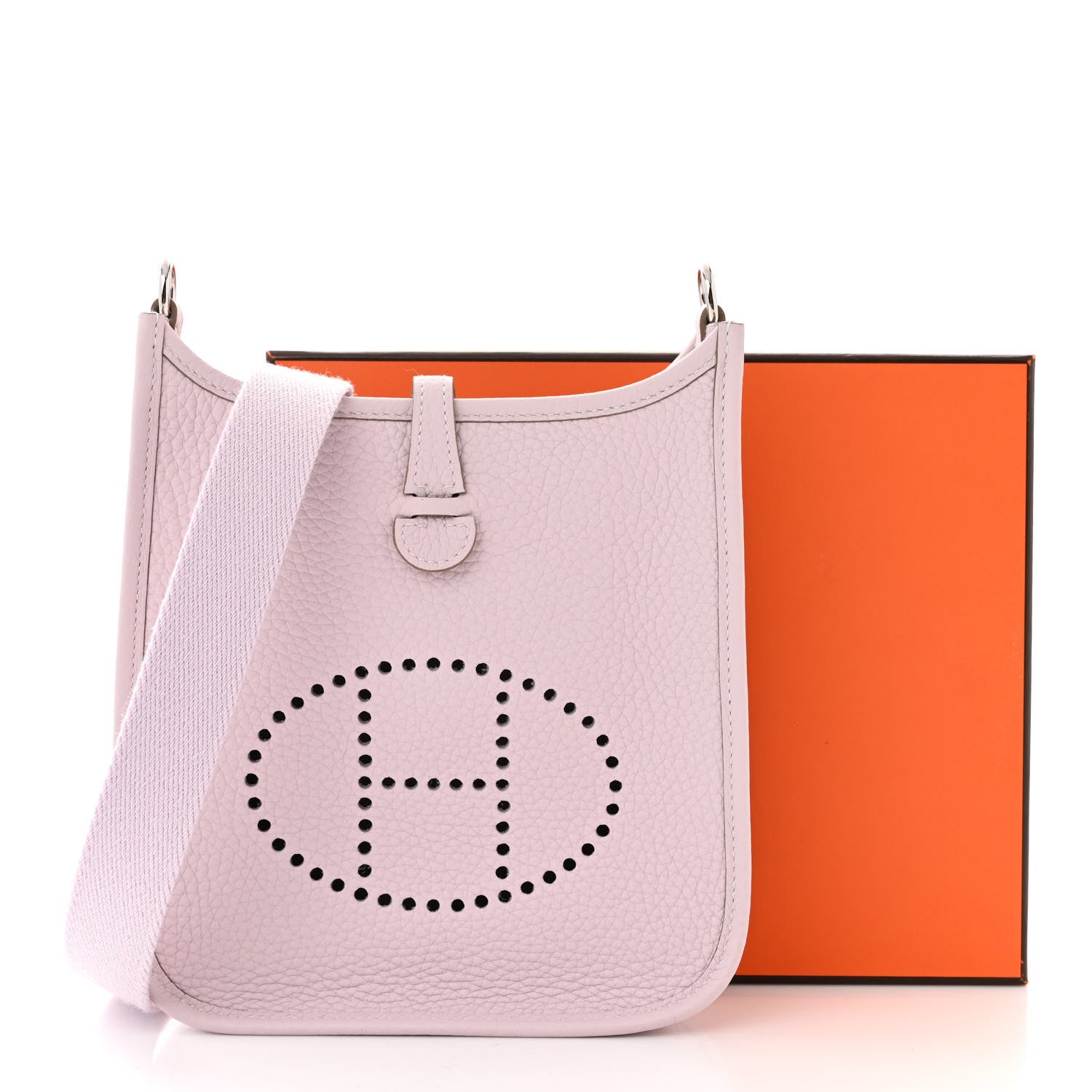 Hermes Taurillon Clemence Evelyne TPM Mauve Pale 11 of 11