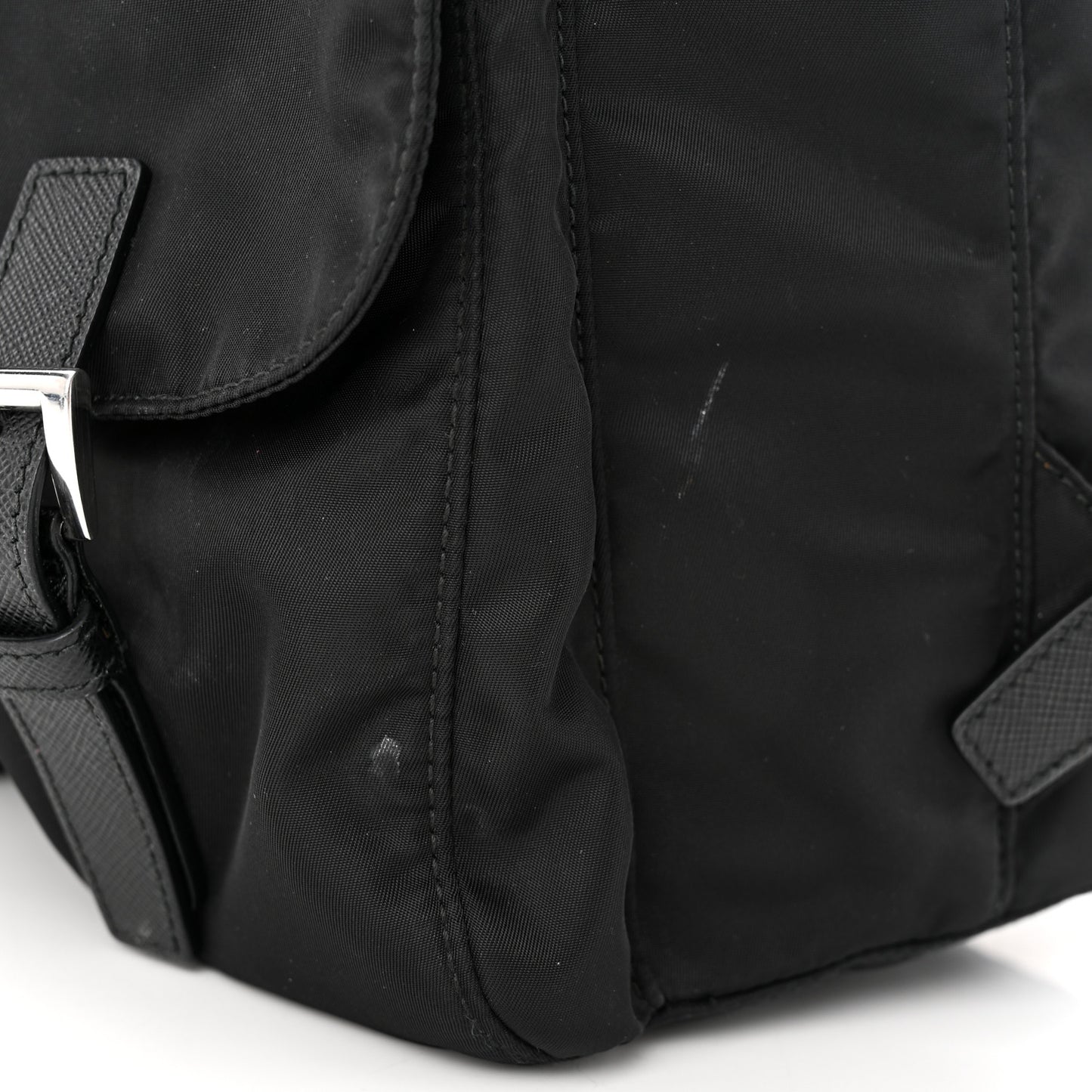 Re-Nylon Saffiano Medium Backpack Black