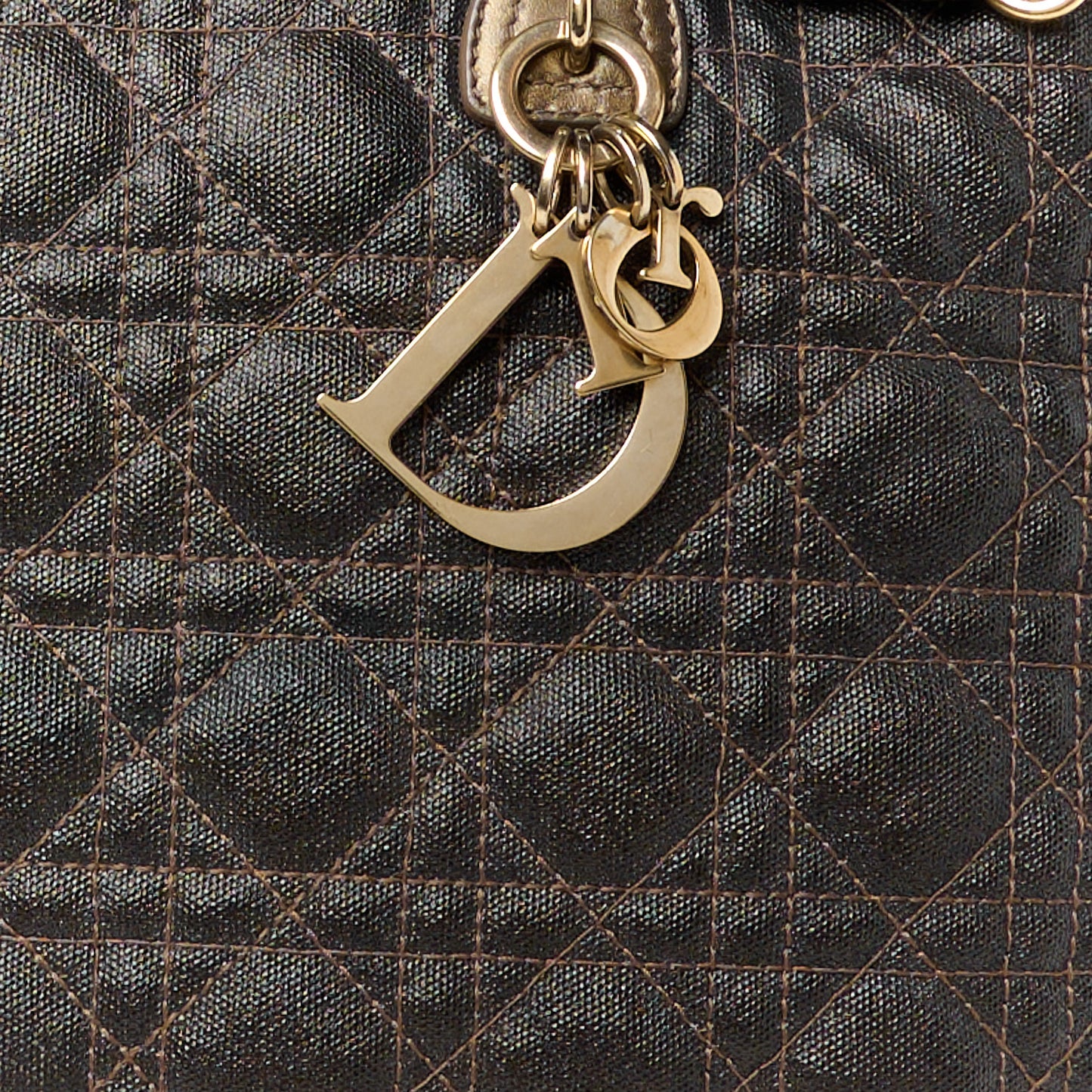 Coated Canvas Cannage Medium Panarea Tote Bronze