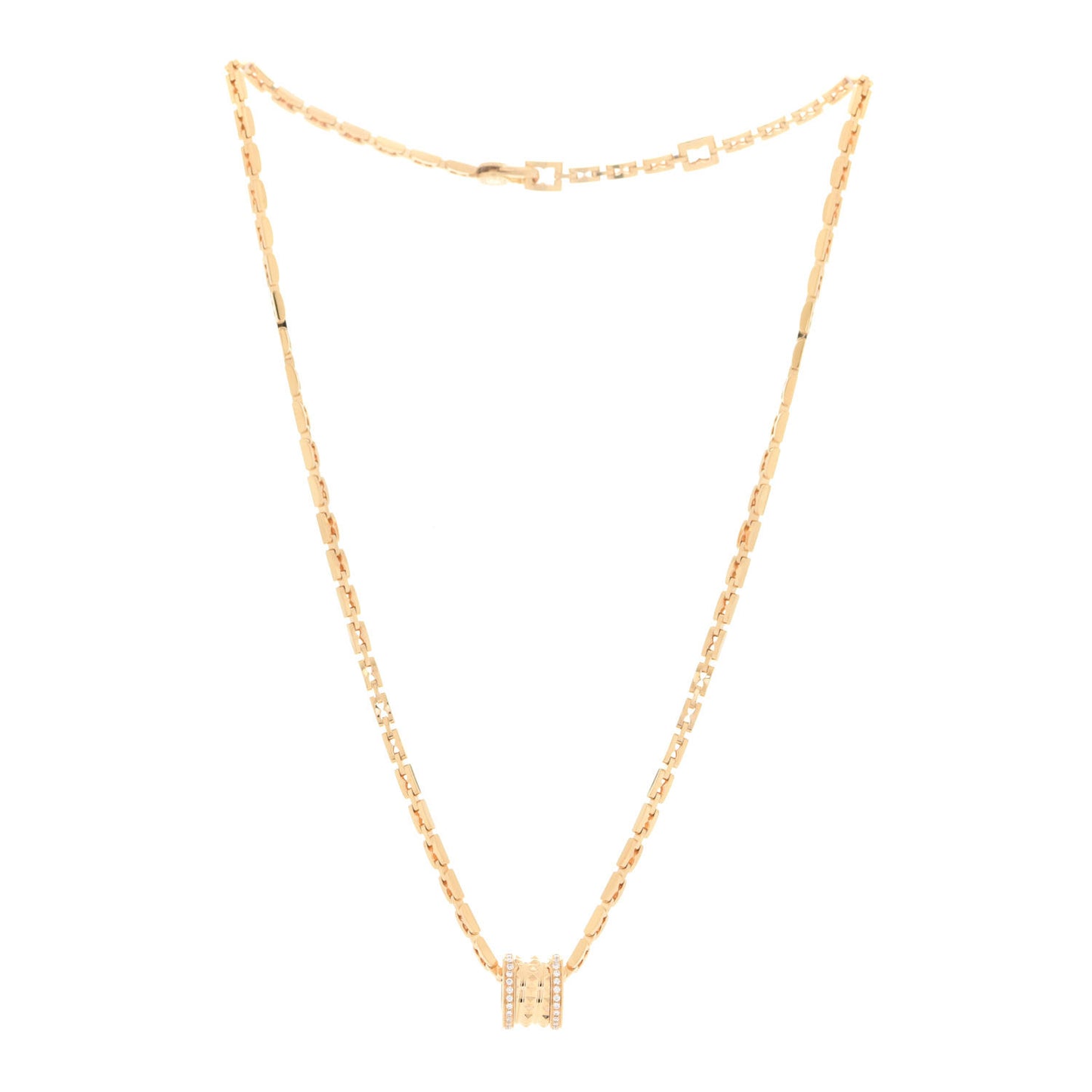 18K Yellow Gold Diamond .29ctw B.Zero1 Rock Pendant Necklace