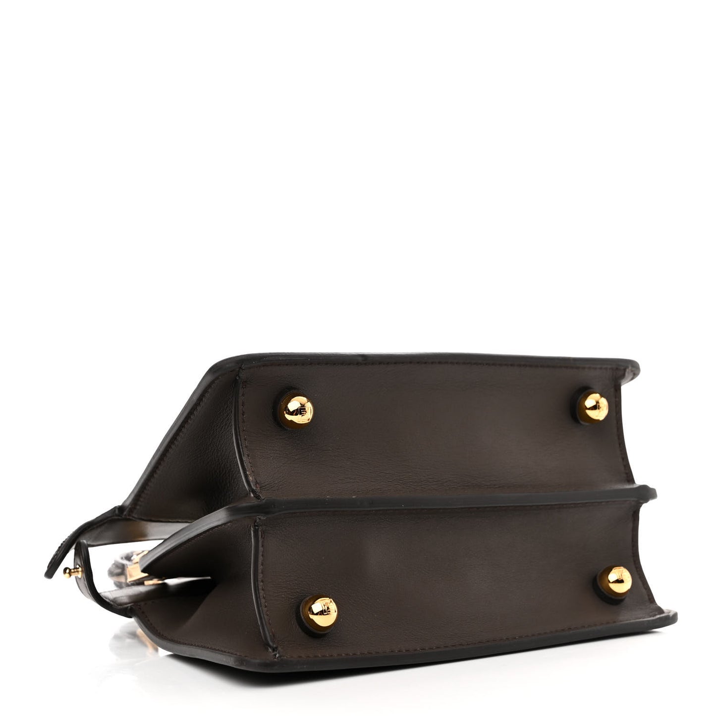 Vitello Seta Shiny Nappa Floral Embroidered Petite Peekaboo I SEE U Satchel Carbone Black