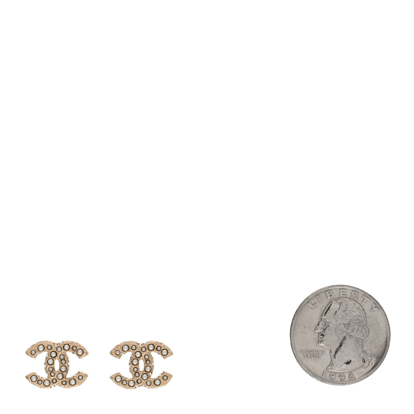Pearl Crystal CC Earrings Light Gold
