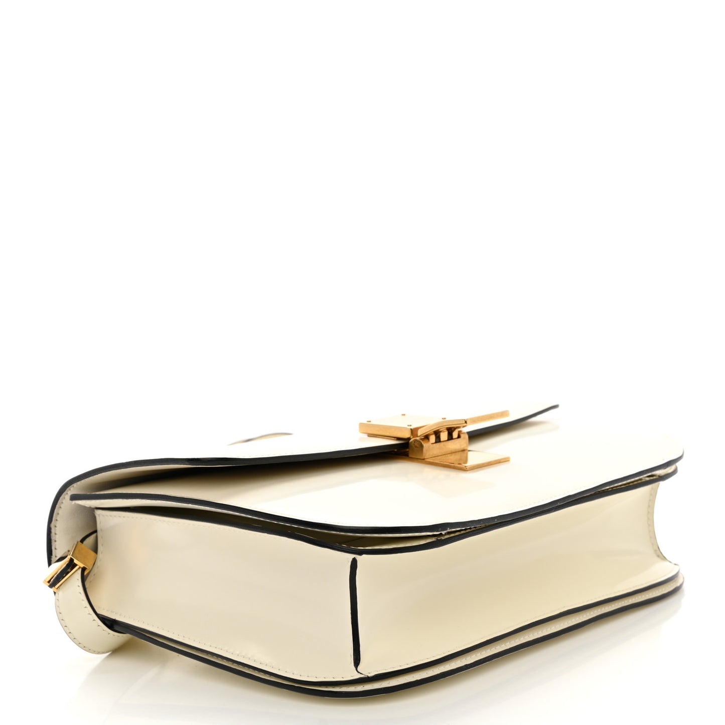 Spazzolato Calfskin Medium Classic Box Flap Bag White
