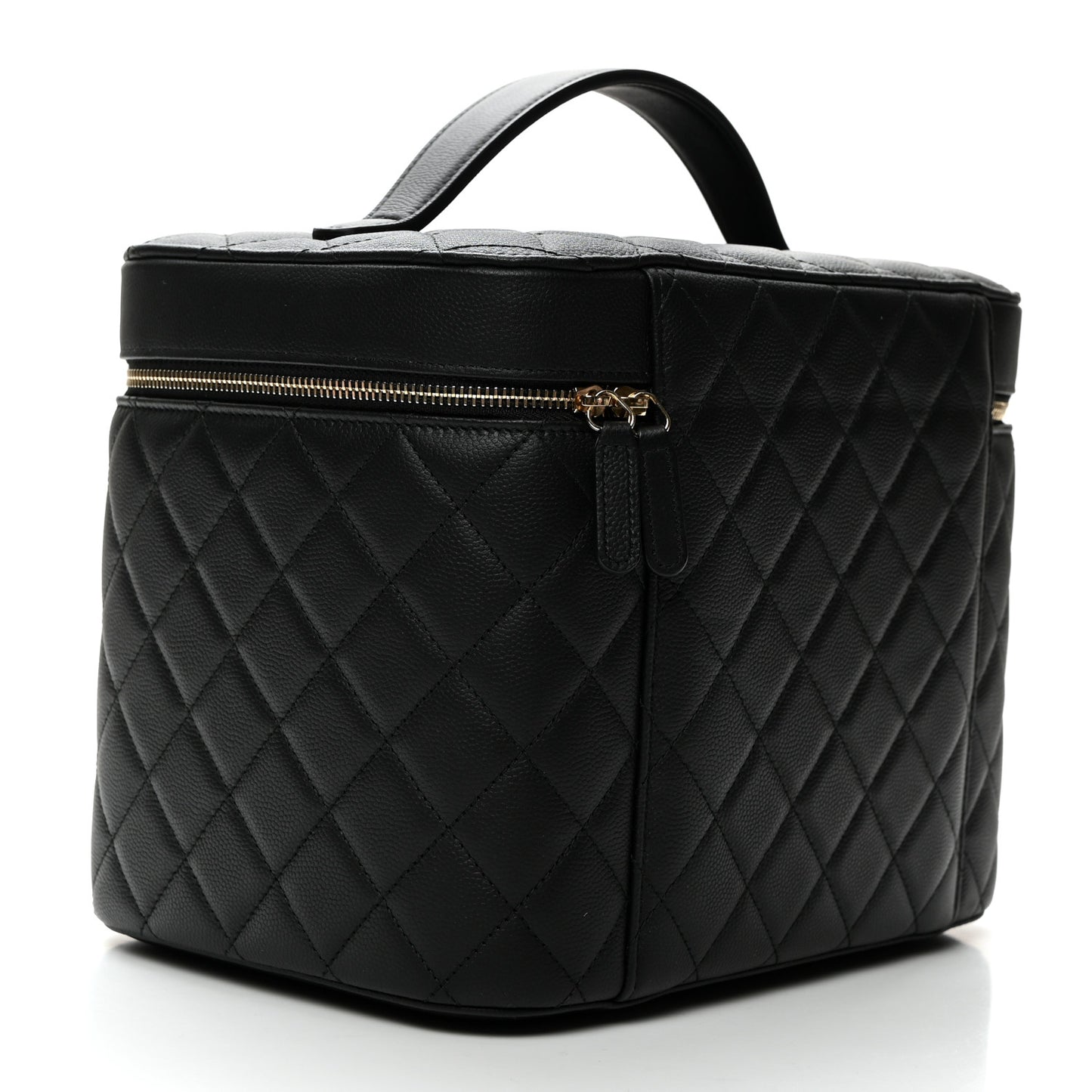 Caviar Quilted Large Vanity Pouch Black