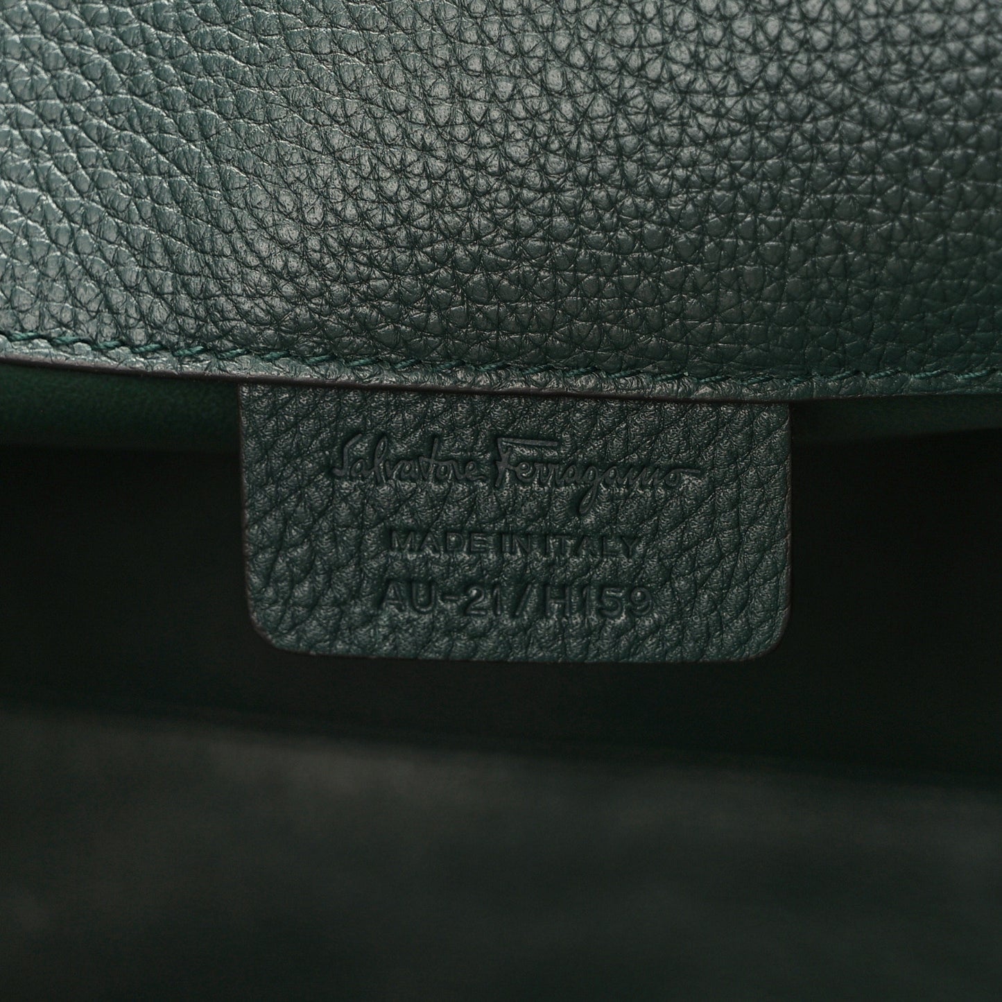Hammered Calfskin Medium Studio Top Handle Bag Dark Green