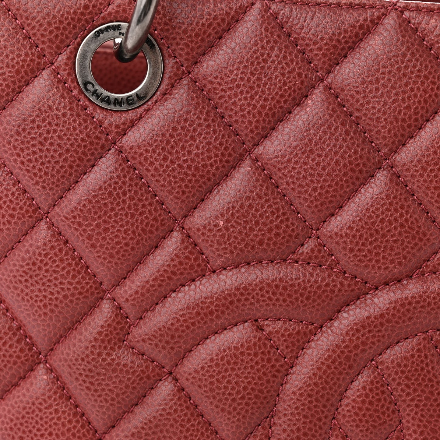 Caviar Quilted Grand Shopping Tote GST Red
