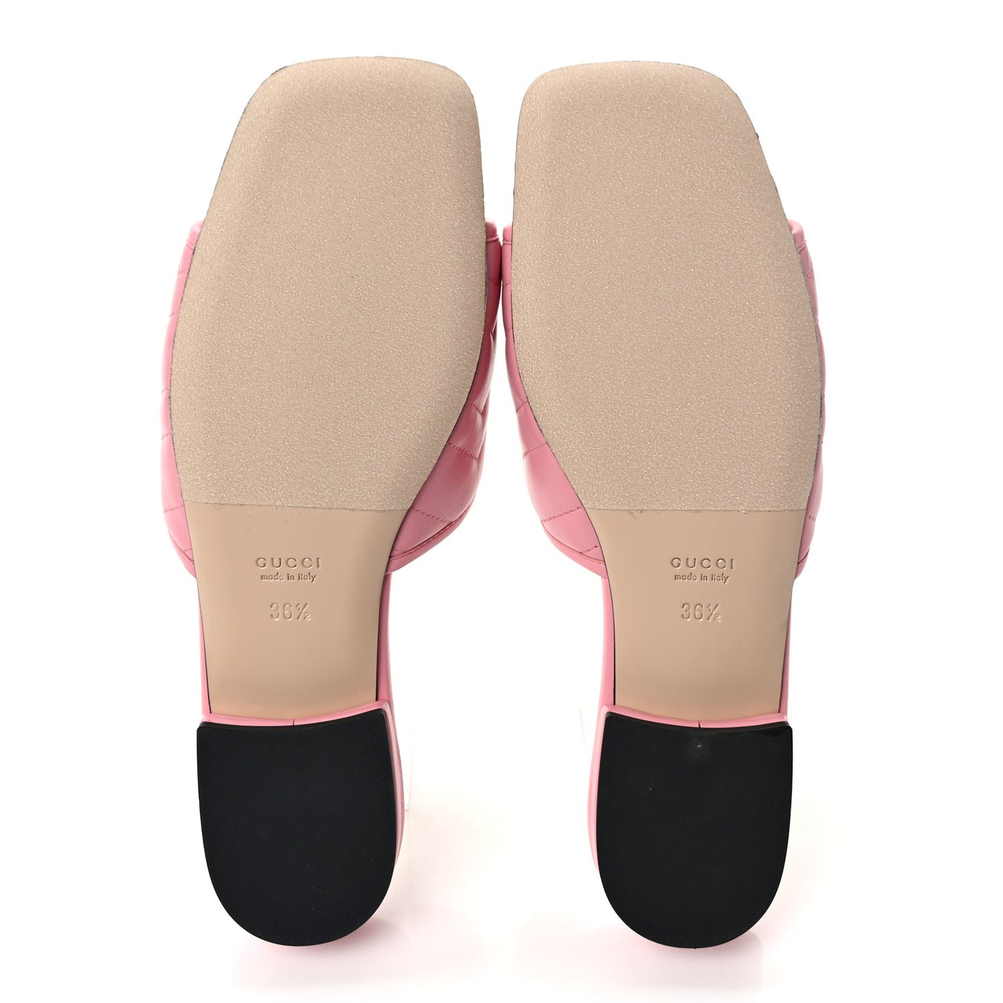 Nappa Matelasse GG Marmont Flat Slide Sandals 36.5 Wild Rose