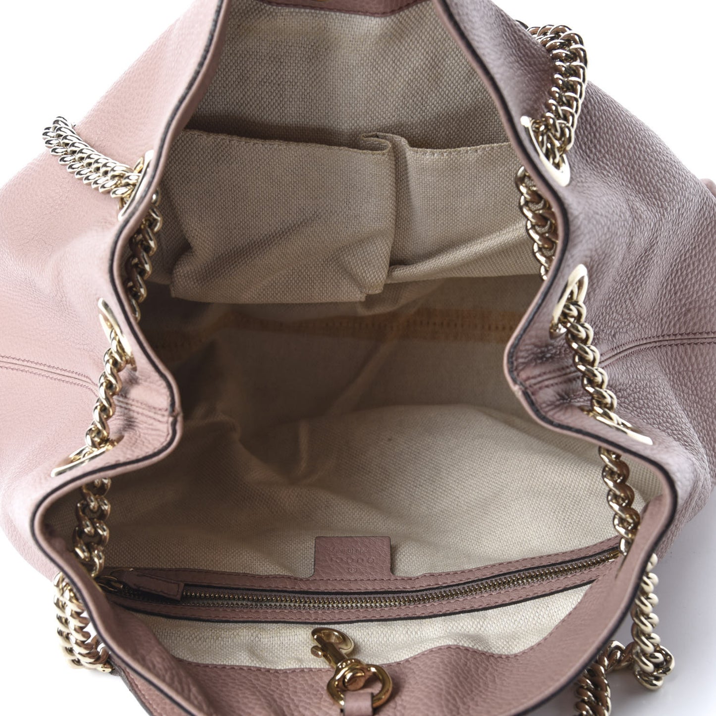Pebbled Calfskin Medium Soho Chain Shoulder Bag Dark Cipria