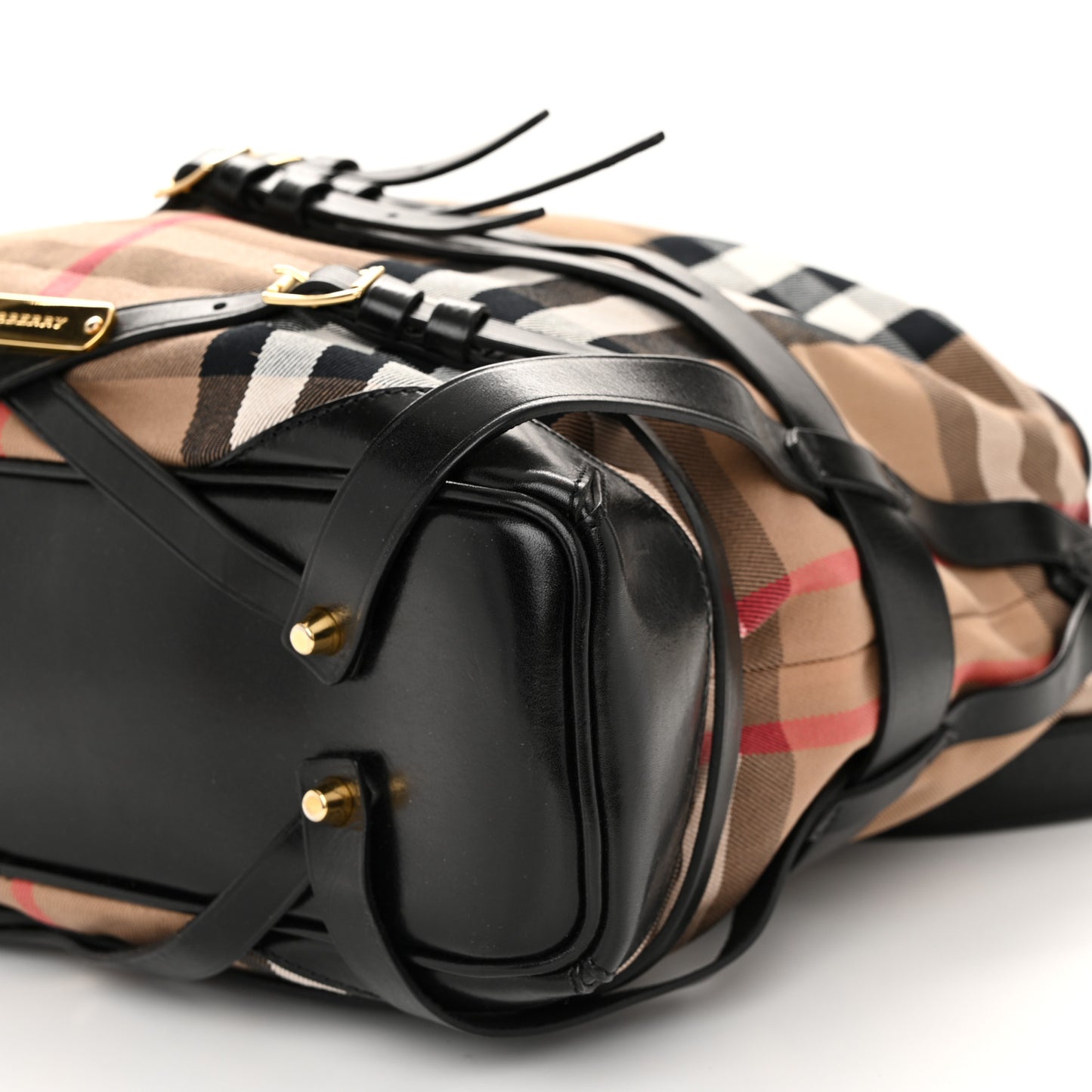 House Check Bridle Calfskin Medium Gosford Hobo Black