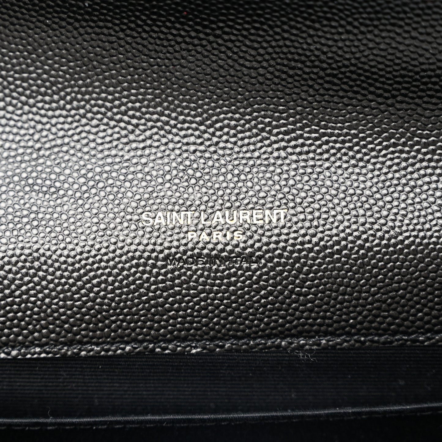 Grain De Poudre Matelasse Chevron Monogram Envelope Clutch Black